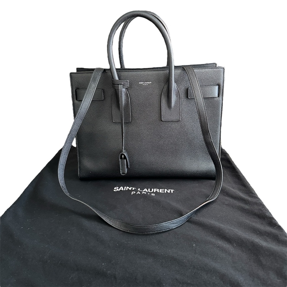 🔥🔥 Saint Laurent Small Sac De Jour in Calfskin Grained Leather w Silver Hardware